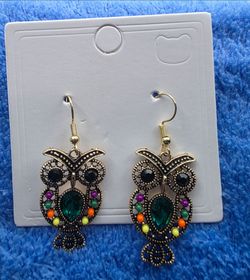Boho Antique Gold OWL dangle earrings
