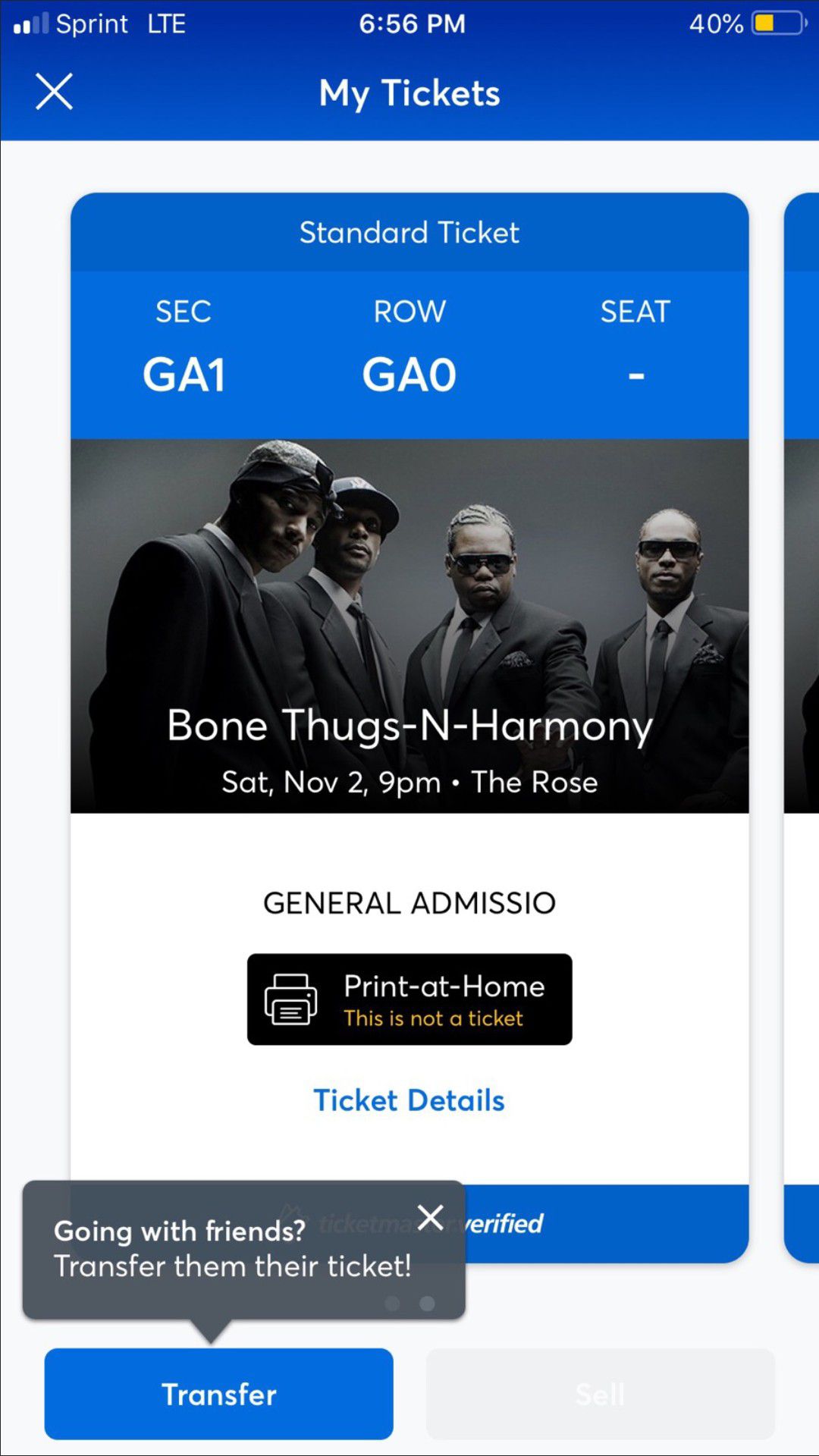 Two Tickets to Bone Thugz $80 OBO