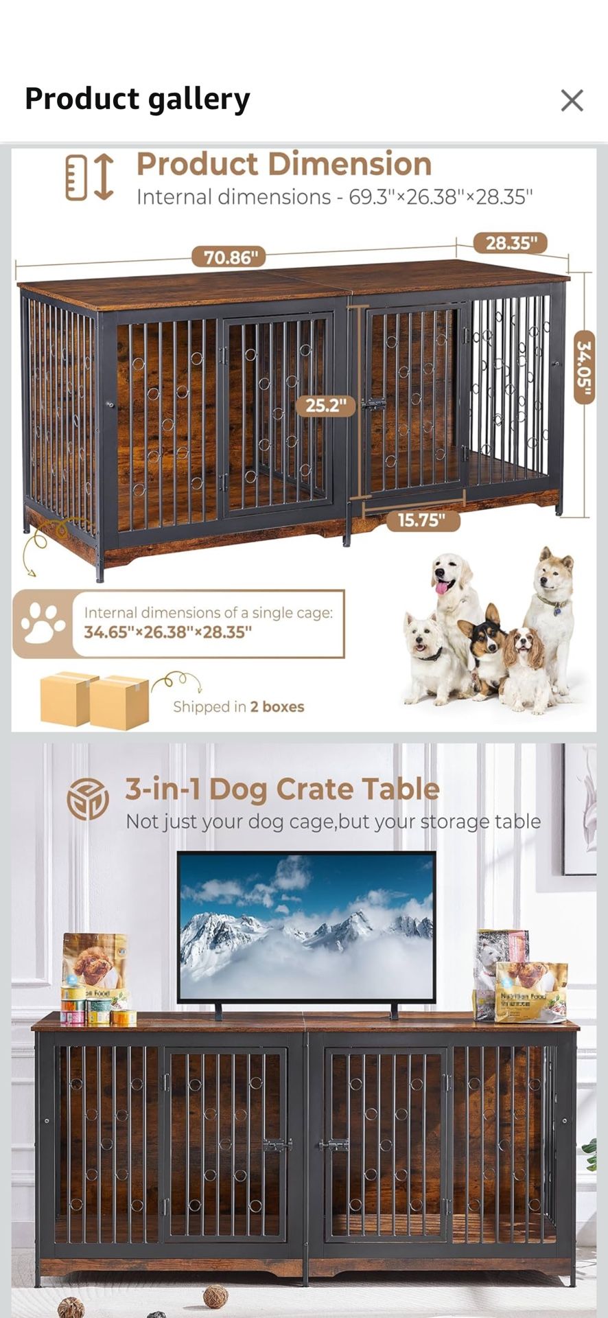 Double Dog Crate Tv Stand 