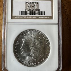 1902-O Morgan Silver Dollar - NGC MS 64 (Certified Uncirculated)