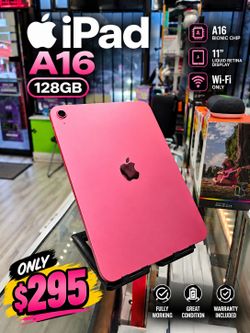 🔥 Apple iPad A16 – 128GB – ONLY $295! 🔥
💗 Beautiful Pink Color!