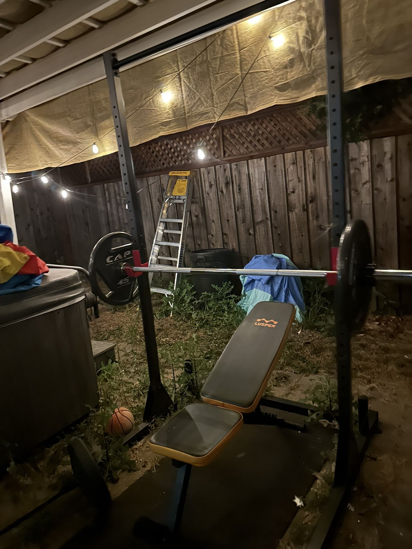 Power Cage Including Ritfit Barbell And Weights
