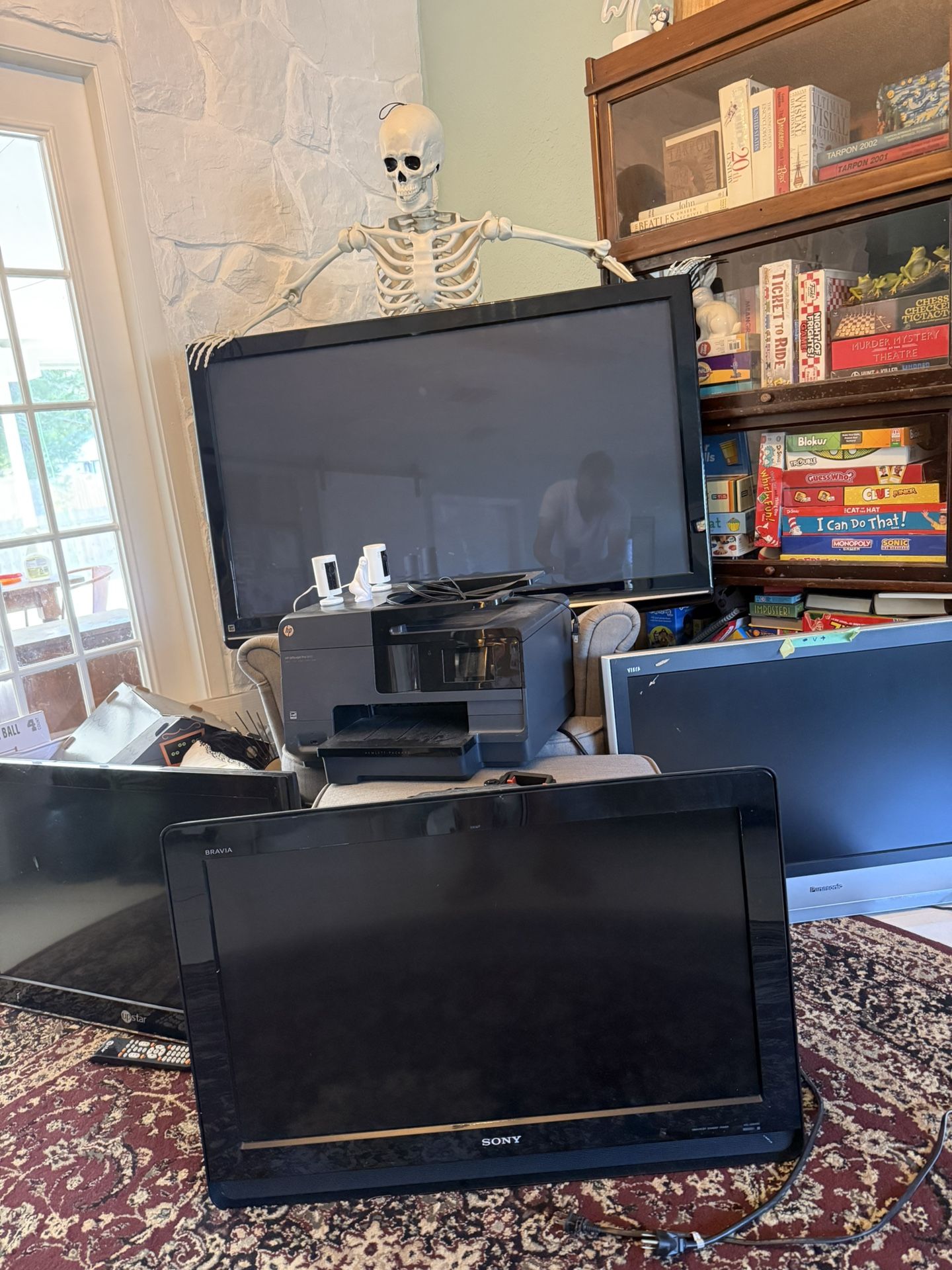 Electronics Sale! TVs, Vintage Stereo, Printer, Ring Cans