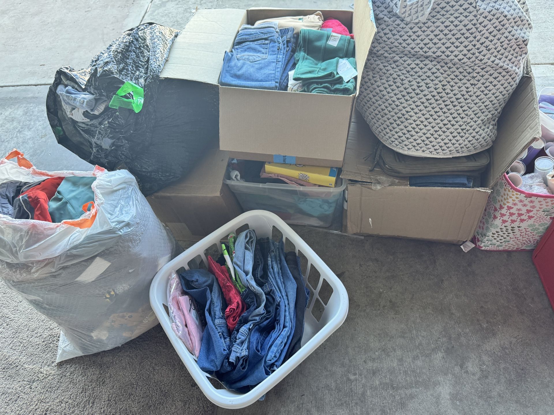 7 Boxes/Bags Of Clothes All For $60