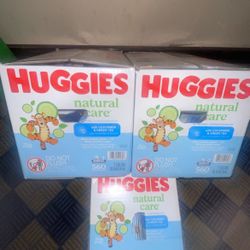 Brand New Boxes Of Huggies Natural Care (cucumber And Greens Tea) Baby Wipes For A Fair Price!