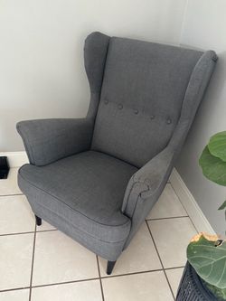 Gray Wingback Accent Chair