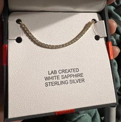 Lab Created White Sapphire 14K Bracelet