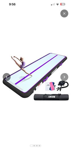Inflatable Gymnastics Mat Training mat 4/8 inches Thick tumbling mat with Electric Pump for Home/Gym/Outdoor