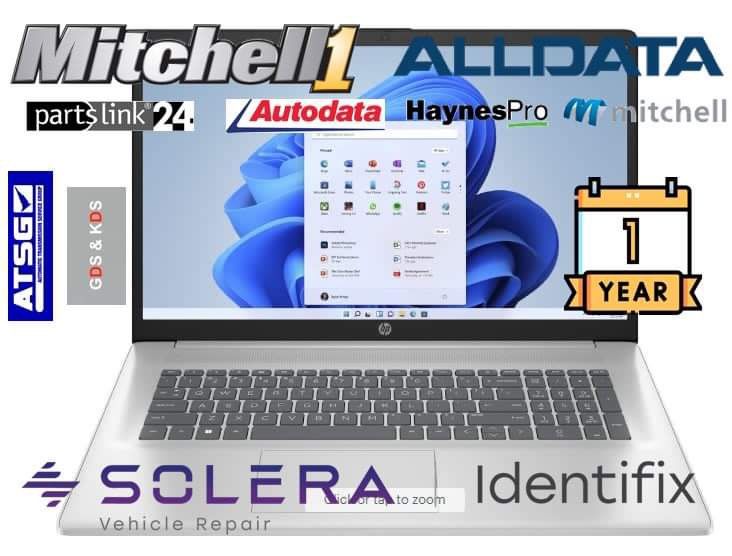 HP Laptop With Mechanic Software (Mitchell Pro Demand, AllData, Autodata)