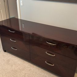 Brown Dresser With 6 Drawers - Made In Italy