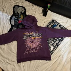 Sp5der Hoodie Purple Size L