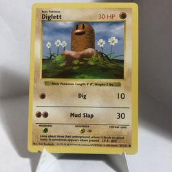 Pokemon Base Shadowless Diglett Card #47