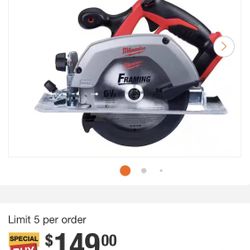 Cordless  Milwaukee M18 Circular Saw 