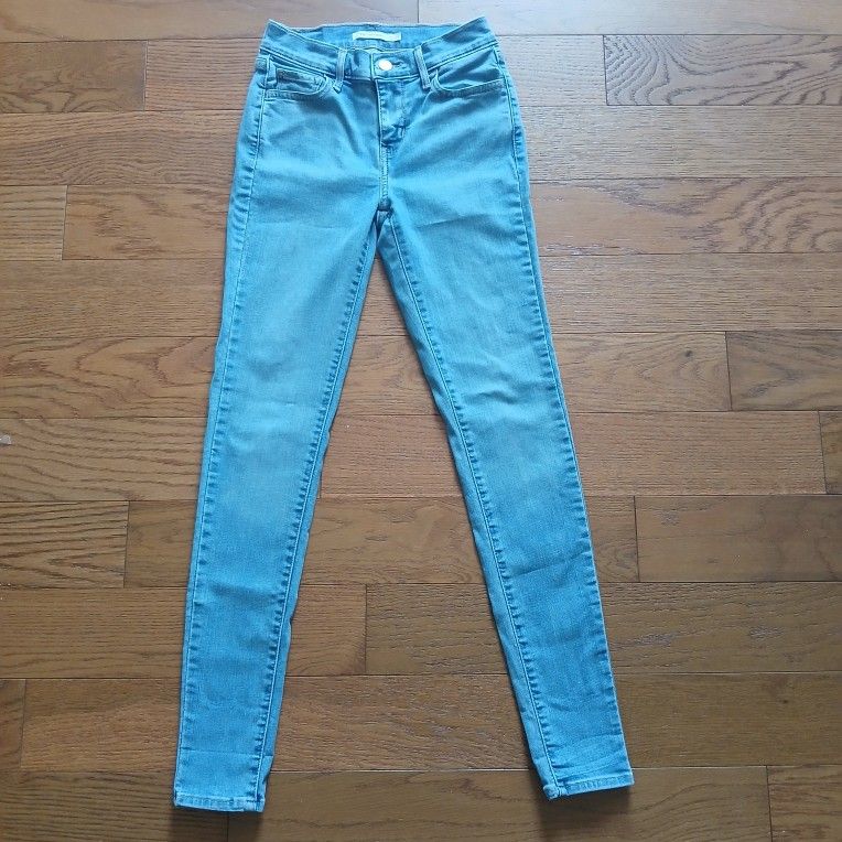 Levis 710 Jeans Womens 26 Blue Super Skinny Stretch Med Wash Denim