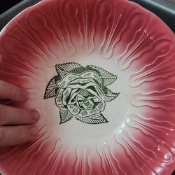 Vintage Scio OH Pottery Ceramic Hairpin Pattern Serving Bowl