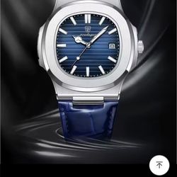 ** NEW WITH  ORIGINAL BOX **  POEDAGAR **  FASHION-LUXURY  MAN WATCH DATE & BRACELET ** GLASS SAPPHIRE ** WATERPROOF LUMINOUS  **