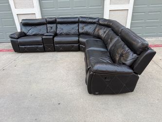 Leather Reclining Sectional Couch
