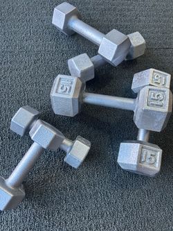 15,8, &5lb dumbbells