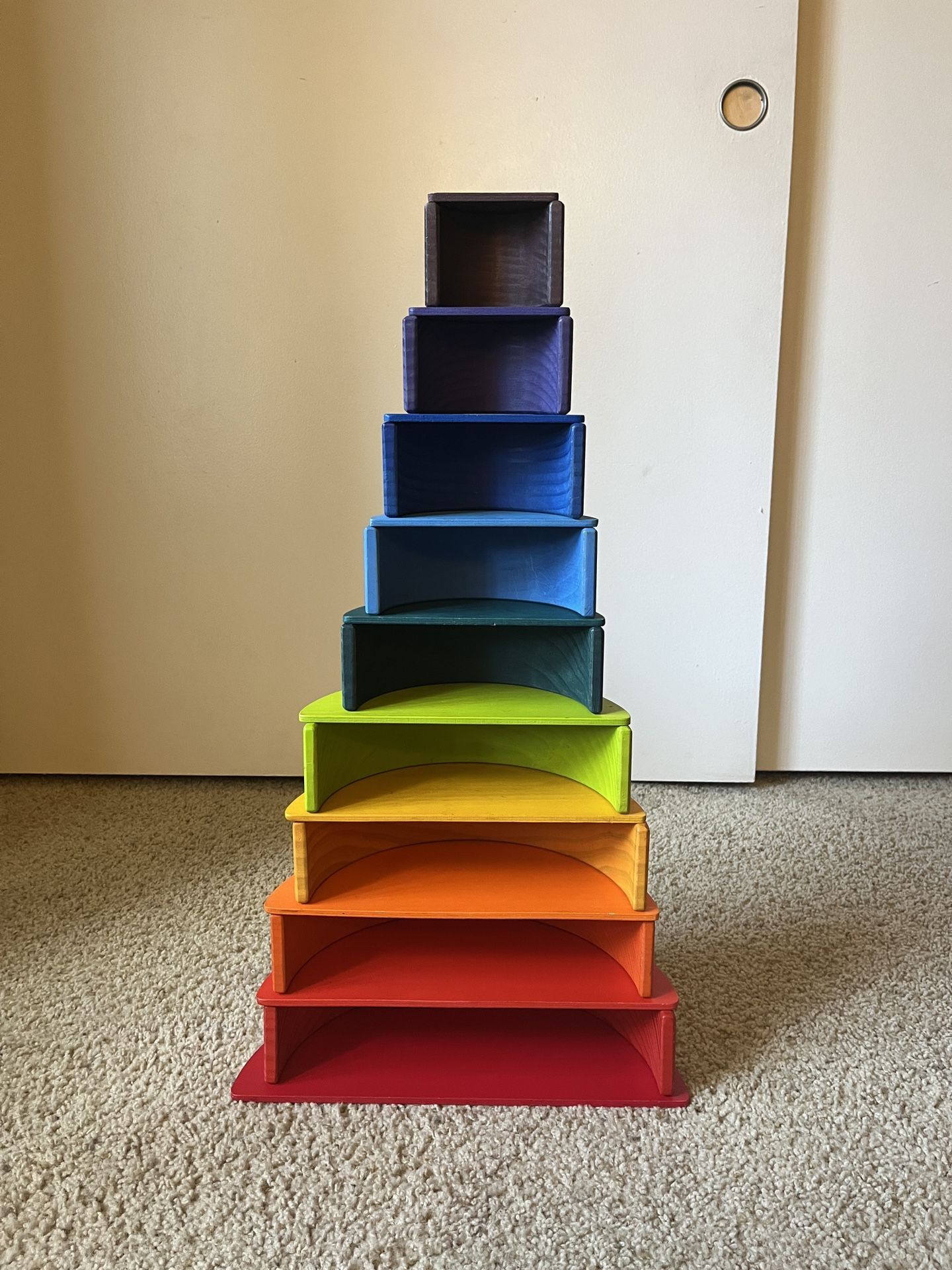 Wood Rainbow Stacking Blocks - Arches & Flats