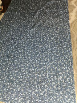 Blue with white floral pattern curtains