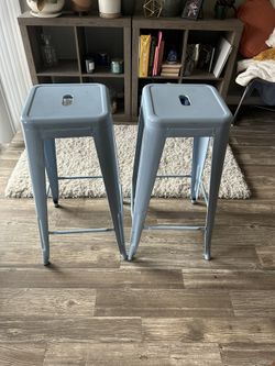 Baby Blue Bar Stools 