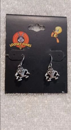 Vintage Looney tunes Tasmanian Devil surgical steel post hook earrings