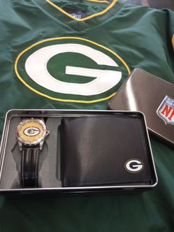 New Green Bay Packers wallet watch gift set