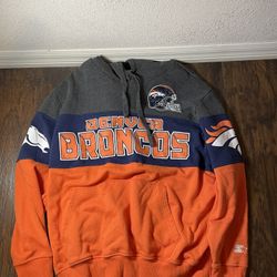 Starter mens denver broncos embroidered helmet hoodie