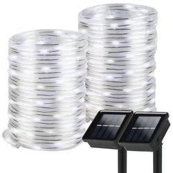 Solar Rope Lights, 2 Pack 8 Modes Solar Rope Lights Outdoor Waterproof IP65 with 100 LED, 40 Feet Solar Tube Lights for Poolside, Garden, Fence, Walkw