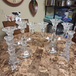 4 Crystal Candle  Heavy Holders 