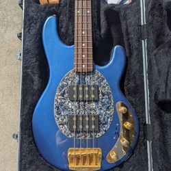 2001 Ernie Ball Music Man Stingray - Pace Car Blue With Gold Hardware
