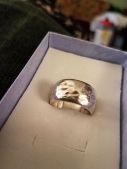 Wide sterling silver band