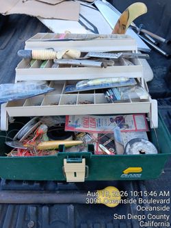 Plano deep sea box with line, hooks, lures and tools