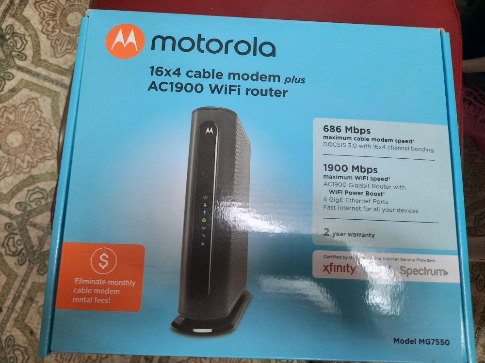 Motorola MG7550 Cable Modem Plus Wifi Router