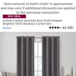 Blackout Curtains and Premium Adjustable Curtain Rods - 4 Sets
