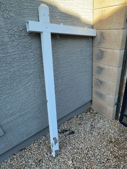 White Real Estate Yard Sign Post
