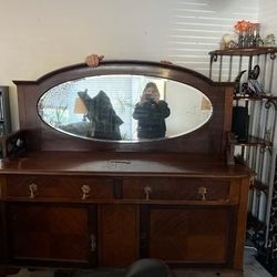 Antique Buffet With Mirror 