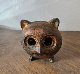 Japanese Vintage Cast Iron Owl Incense Burner
