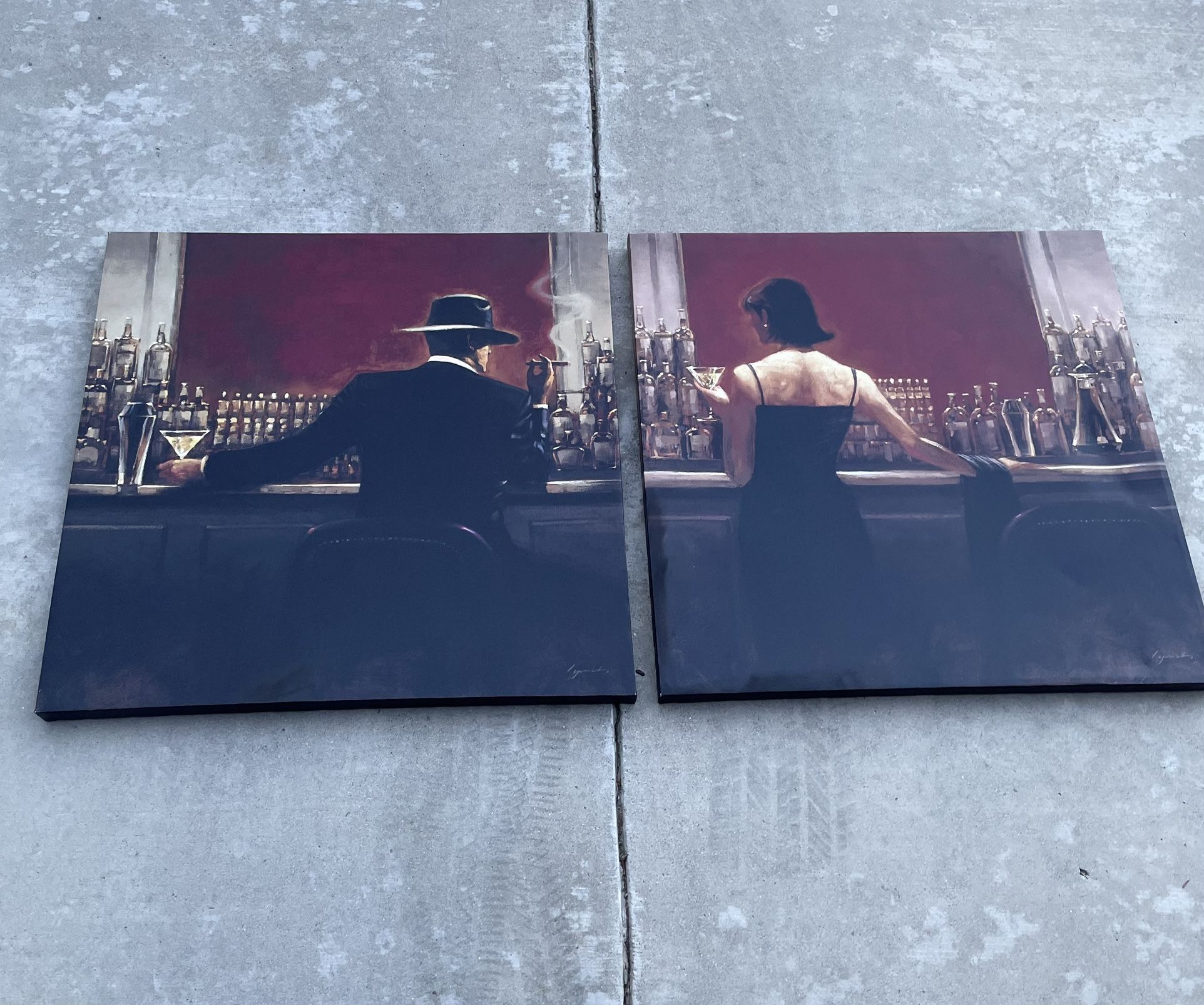 2- 32x32 Canvas Wall Mount Paintings