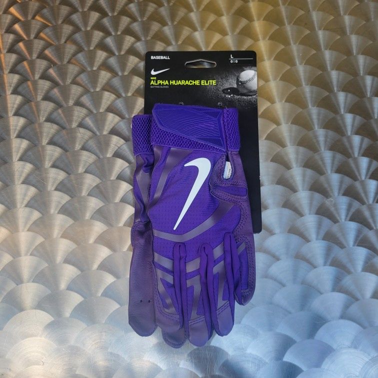 Nike Alpha Huarache Elite Baseball Batting Gloves Unisex Sz L NEW