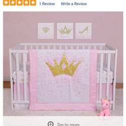 Tiara Princess 4-Pc Crib Bedding Set
