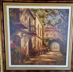 Framed Textured Lithograph in excellent condition