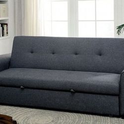 NEW GRAY FUTON SOFA SLEEPER