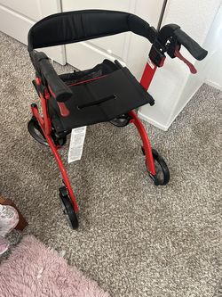 Drive Medical Eagle Series F-22 red walker rollator.