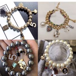 Pearl And Chain Bracelets 