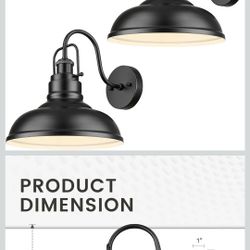 zeyu 2 Pack Barn Sconce Wall Lighting, Vintage Wall Mount Light Fixture, Indoor Wall Sconce Lighting in Matte Black Finish, 016-1B-2PK BK
