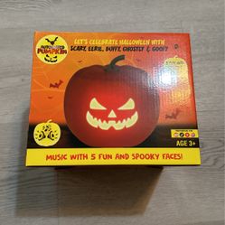 Halloween Mr. Jack O Lantern Rechargeable Animated Light-Up Talking and Expressive Pumpkin Decoration