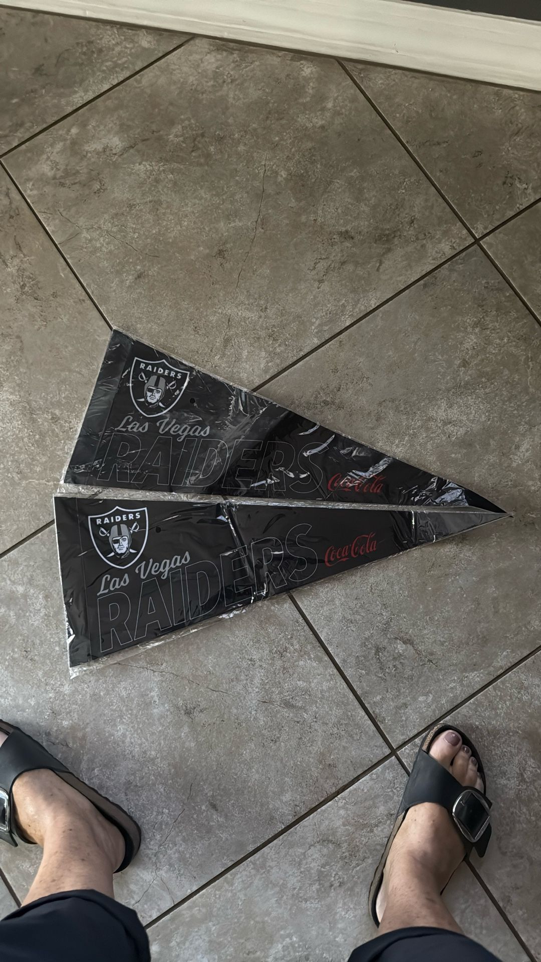 2 New Las Vegas Raiders Pennants Still Wrapped Never Opened 