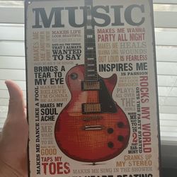 8x12 Musical Aluminum Tin Art Wall Piece 