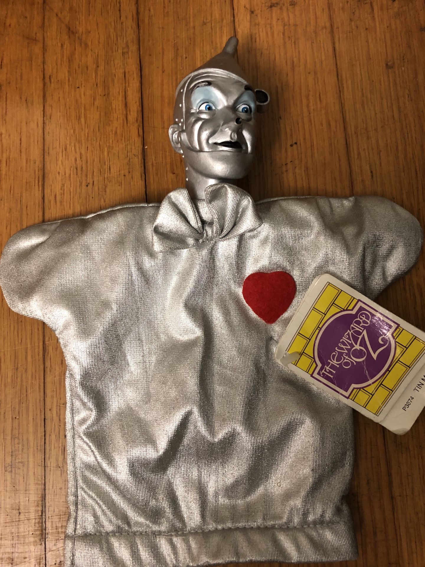 Wizard of OZ Tin man hand puppet 1988 Hamilton gifts